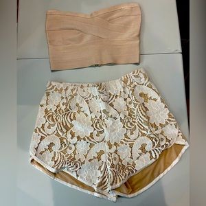 Bebe Short + Bandage Bandeau Outfit